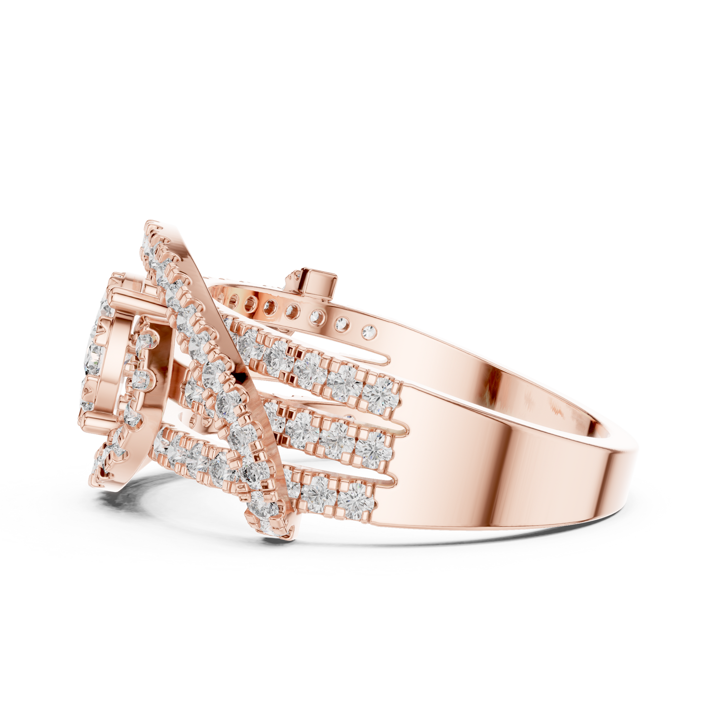 Mixed Shape Lab Grown Diamond Halo Ring