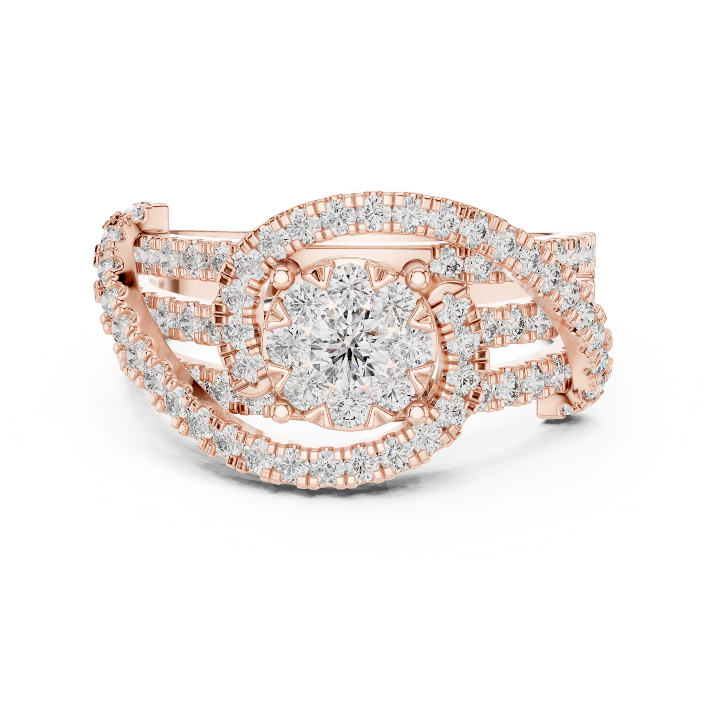 Mixed Shape Lab Grown Diamond Halo Ring