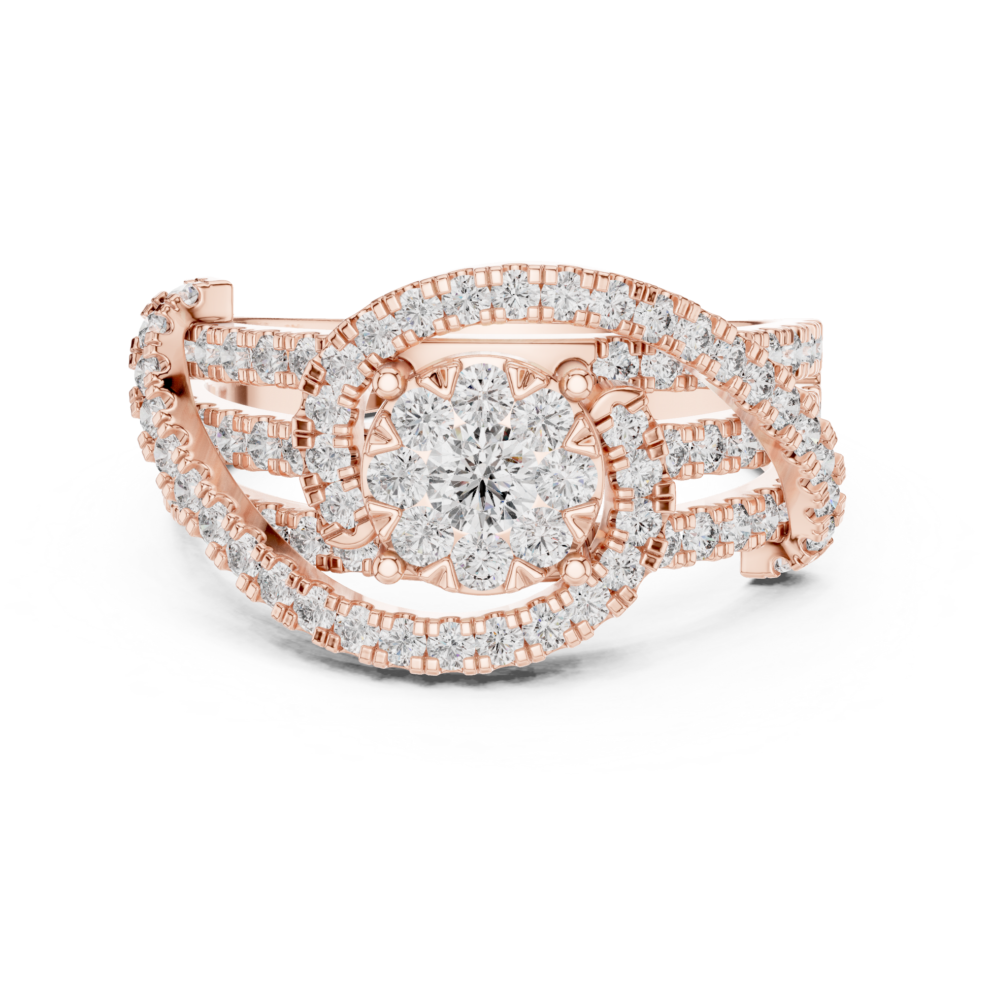 Mixed Shape Lab Grown Diamond Halo Ring