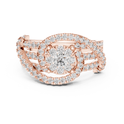 Mixed Shape Lab Grown Diamond Halo Ring