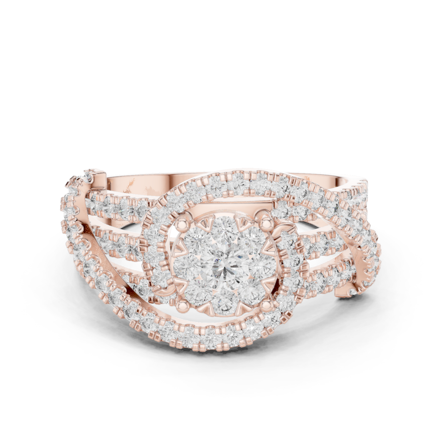 Mixed Shape Lab Grown Diamond Halo Ring