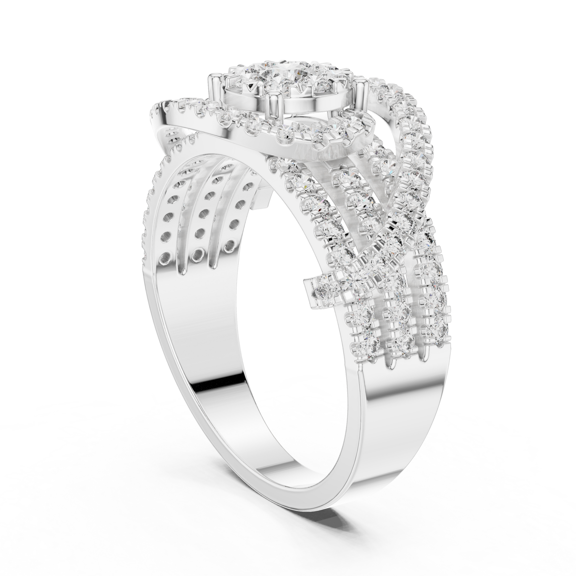 Mixed Shape Lab Grown Diamond Halo Ring