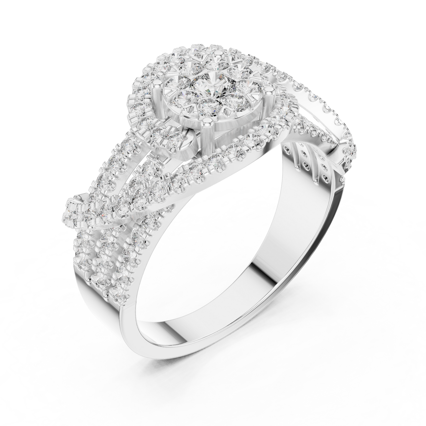 Mixed Shape Lab Grown Diamond Halo Ring