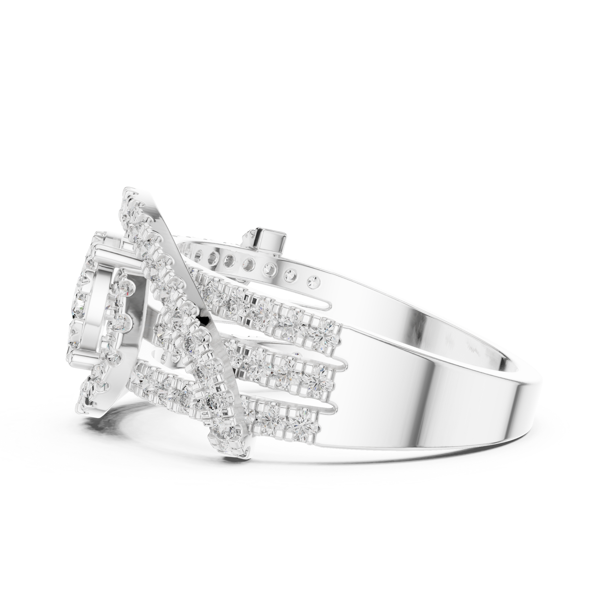 Mixed Shape Lab Grown Diamond Halo Ring