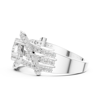 Mixed Shape Lab Grown Diamond Halo Ring