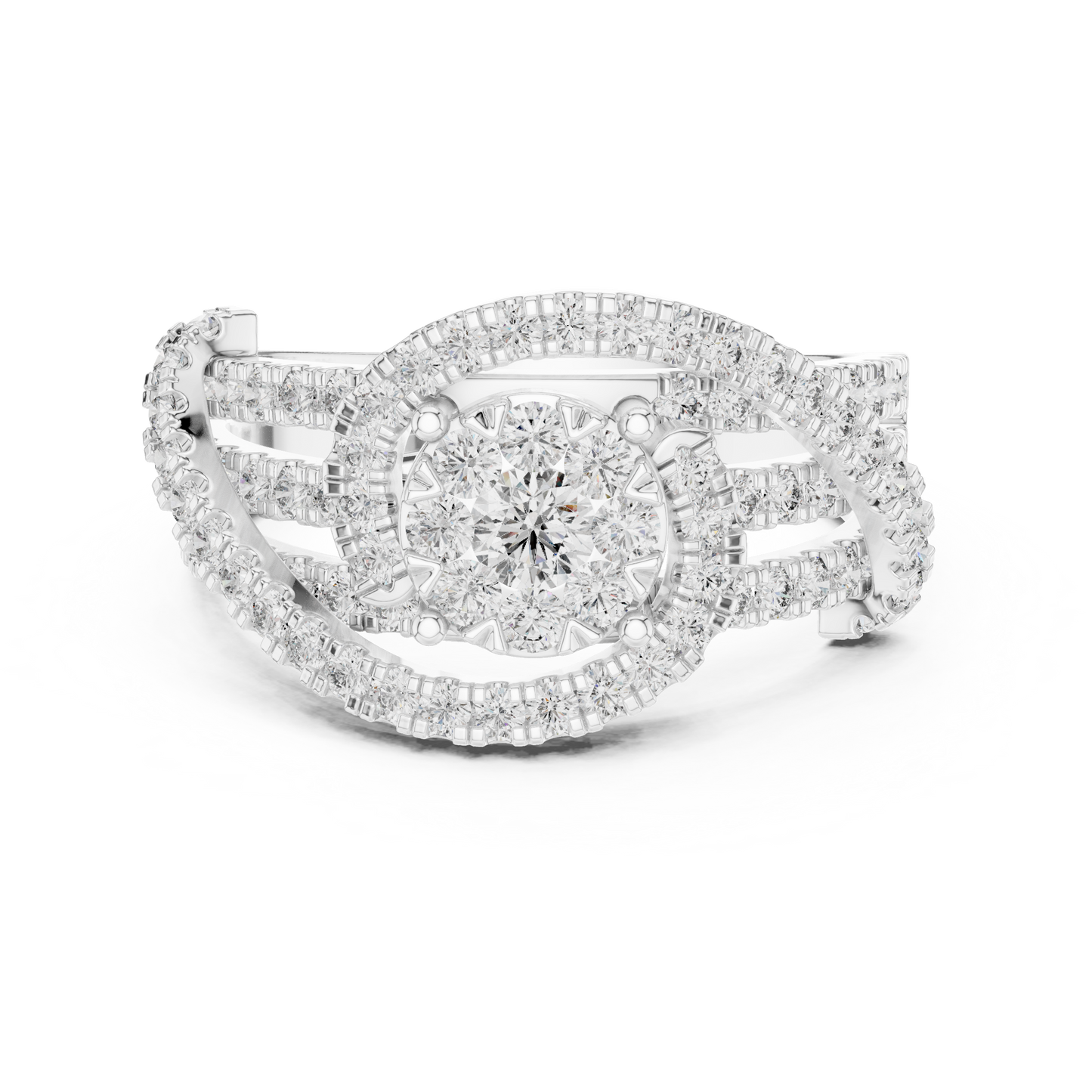 Mixed Shape Lab Grown Diamond Halo Ring