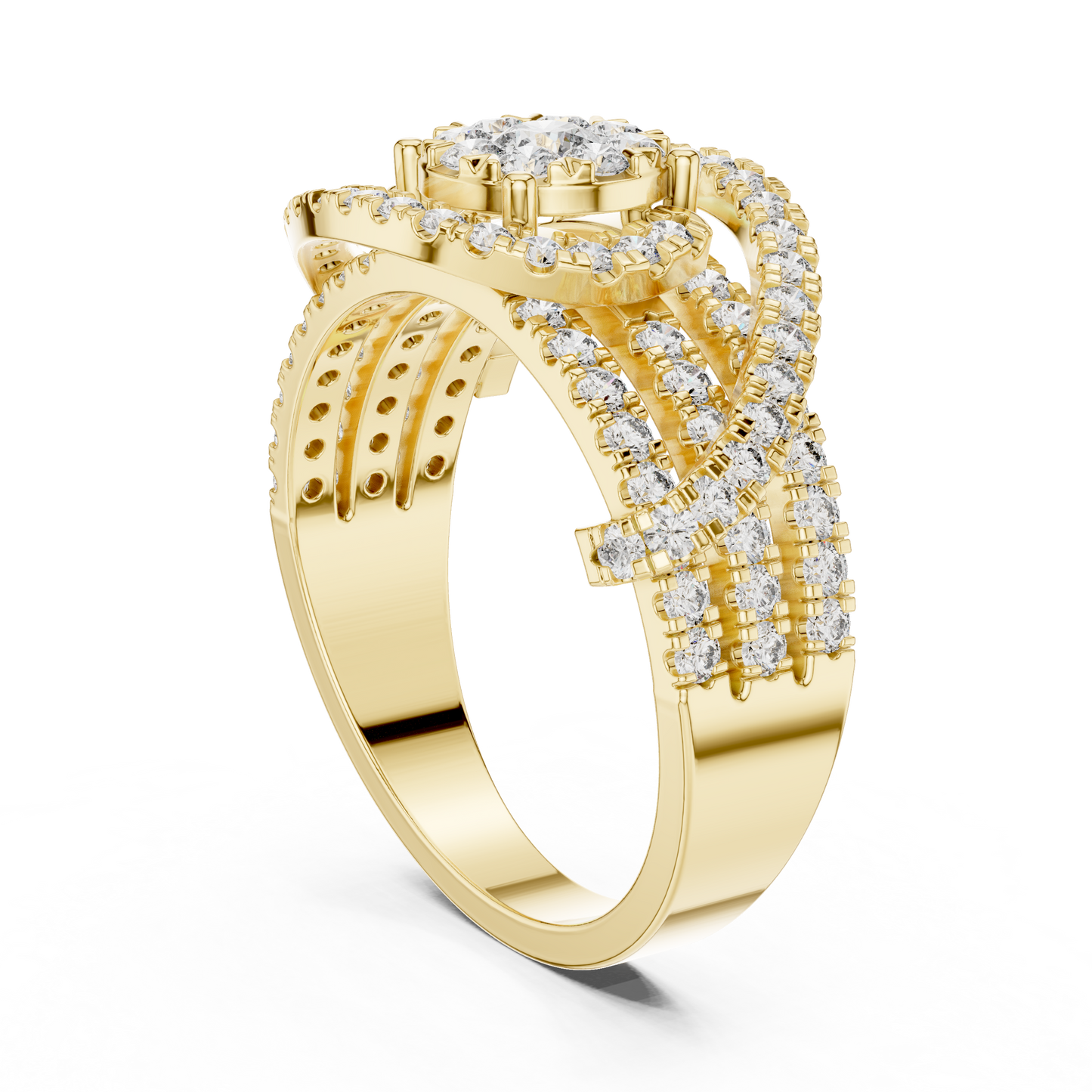 Mixed Shape Lab Grown Diamond Halo Ring
