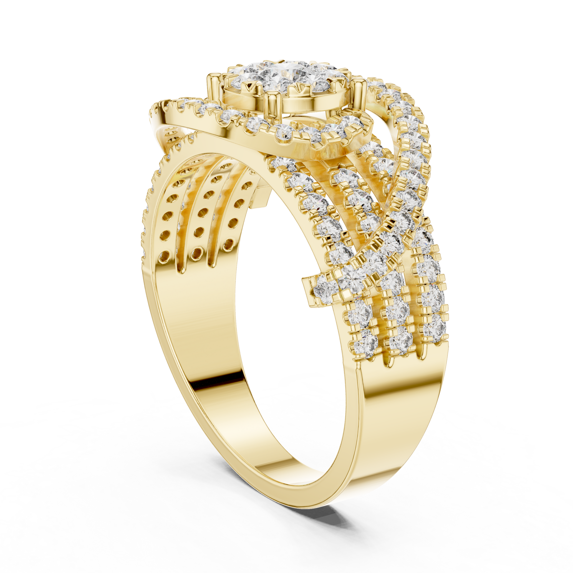 Mixed Shape Lab Grown Diamond Halo Ring