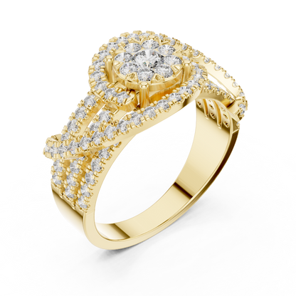 Mixed Shape Lab Grown Diamond Halo Ring