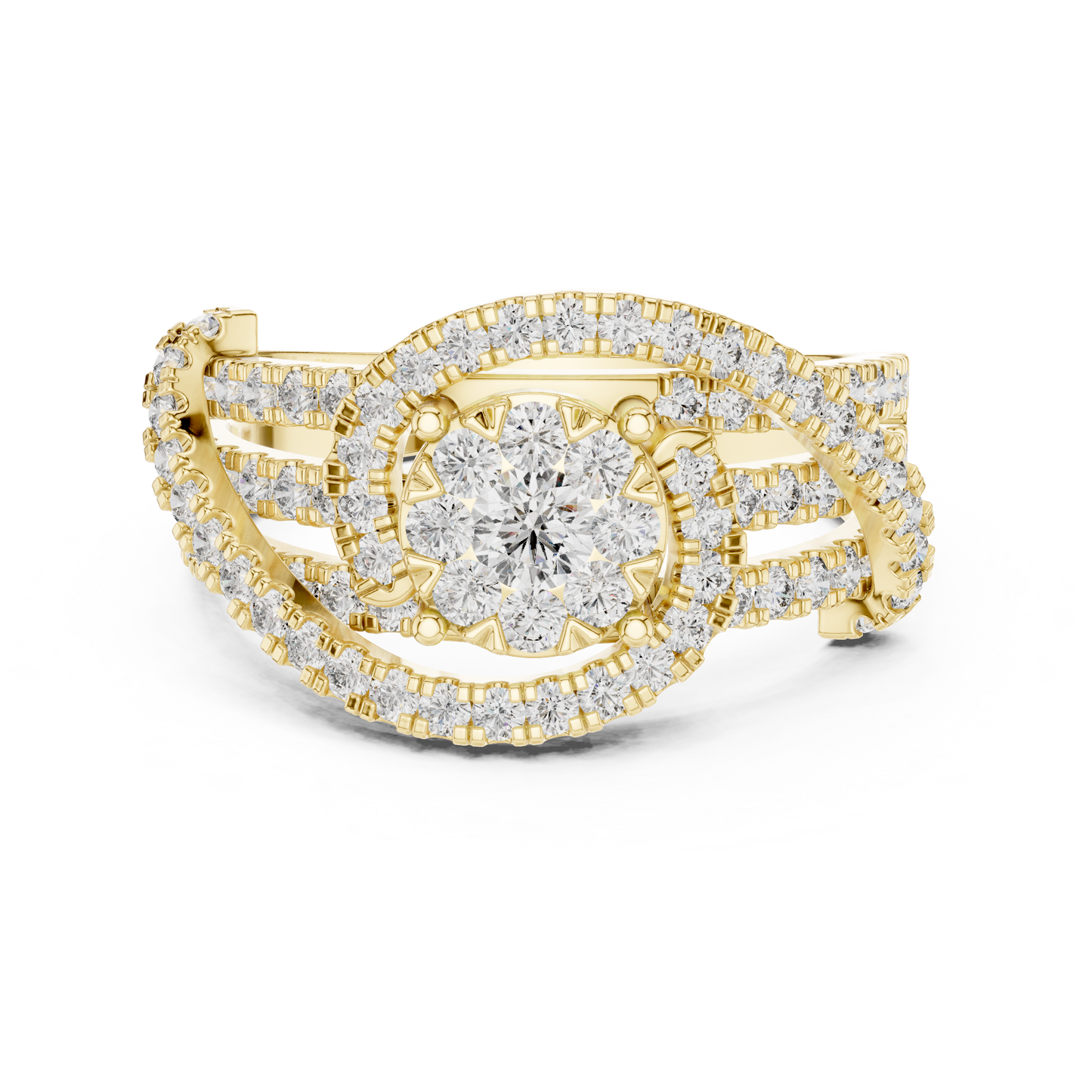 Mixed Shape Lab Grown Diamond Halo Ring