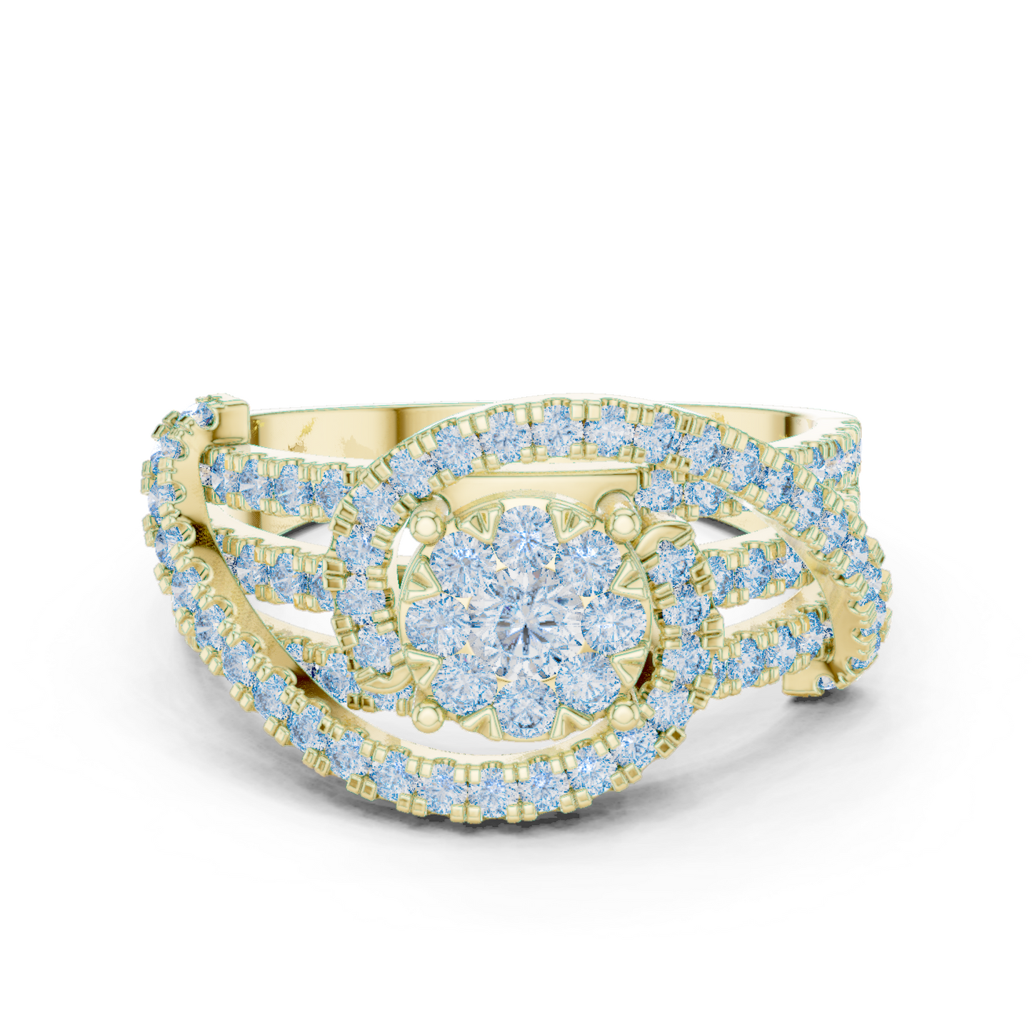 Mixed Shape Lab Grown Diamond Halo Ring