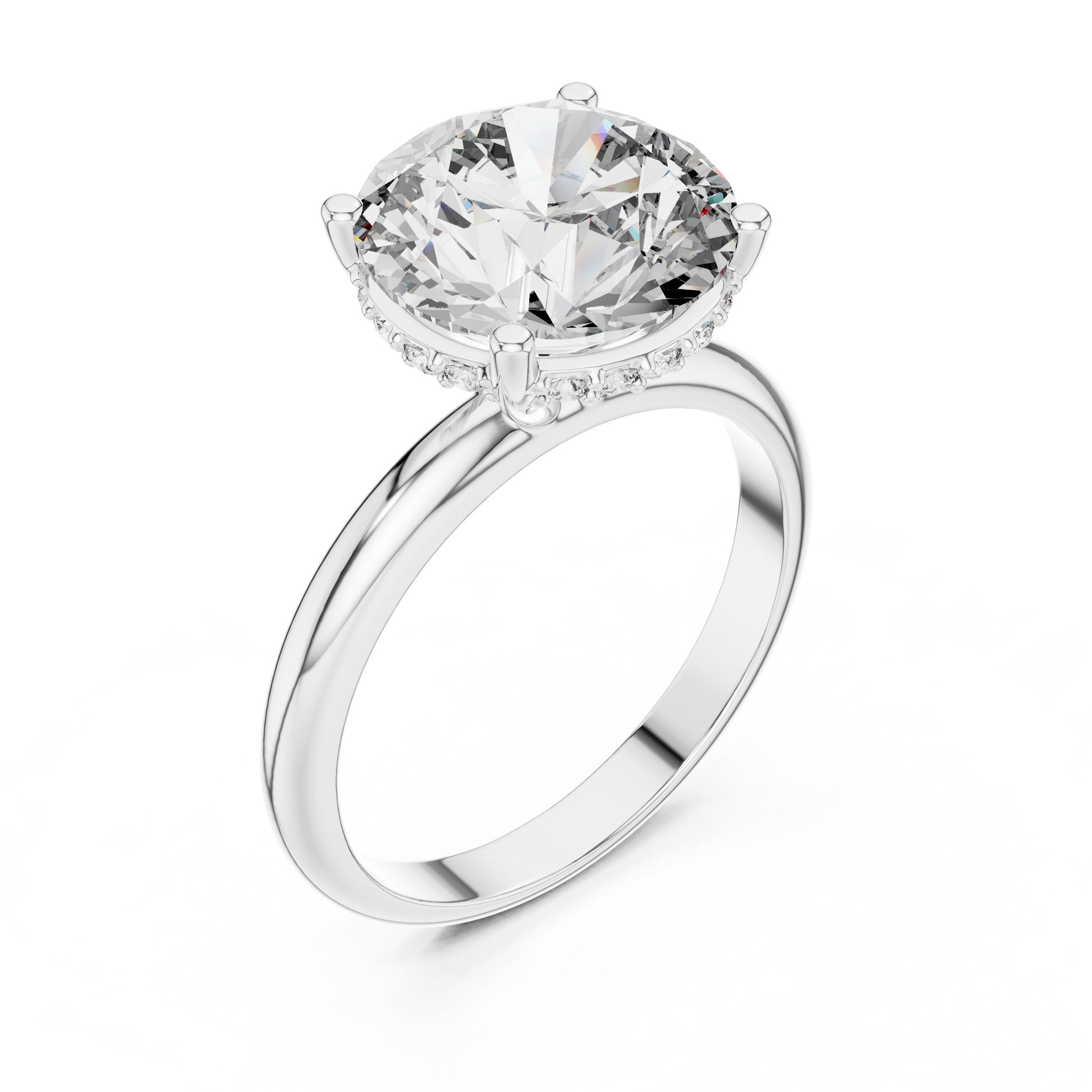 Round Halo Lab Grown Diamond Ring