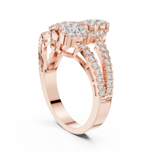 Mixed Shape Lab Grown Diamond Halo Ring