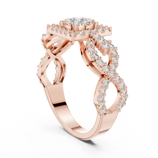 Mixed Shape Lab Grown Diamond Halo Ring