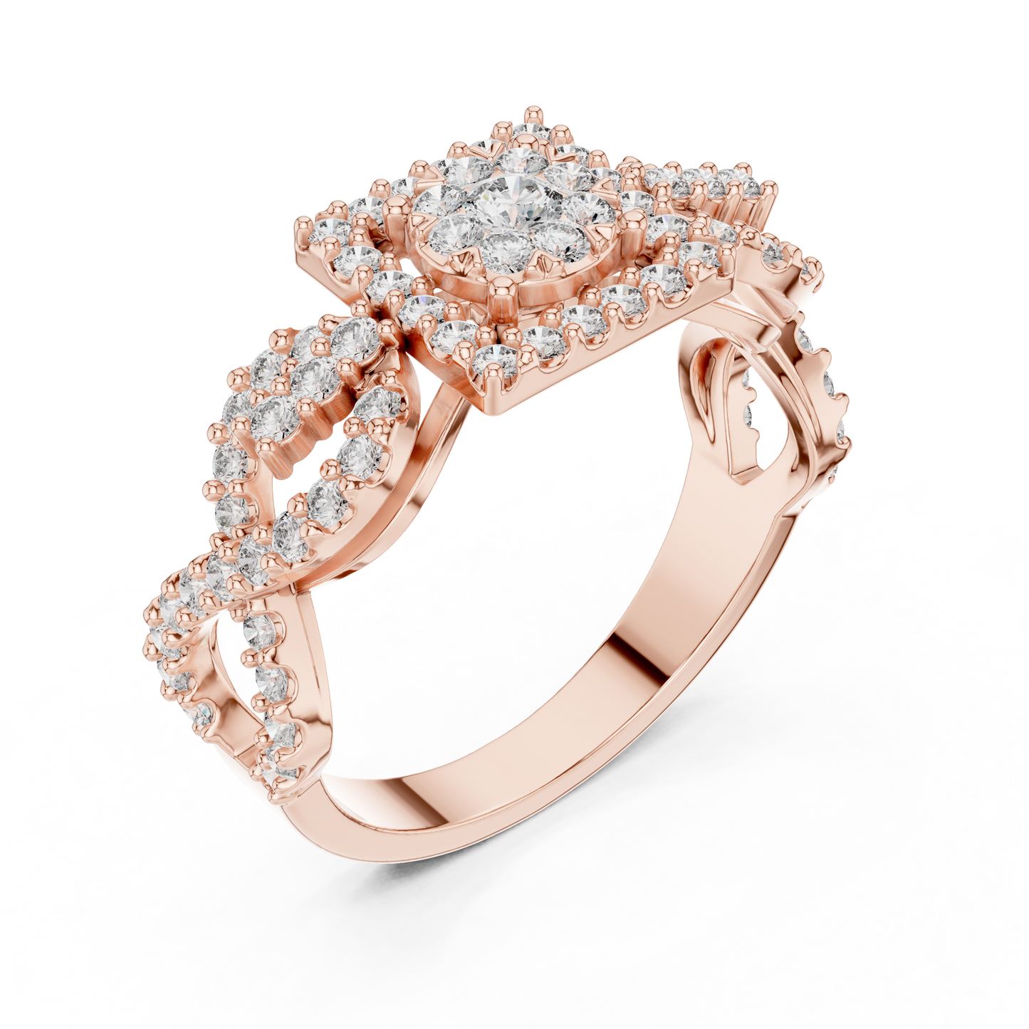 Mixed Shape Lab Grown Diamond Halo Ring