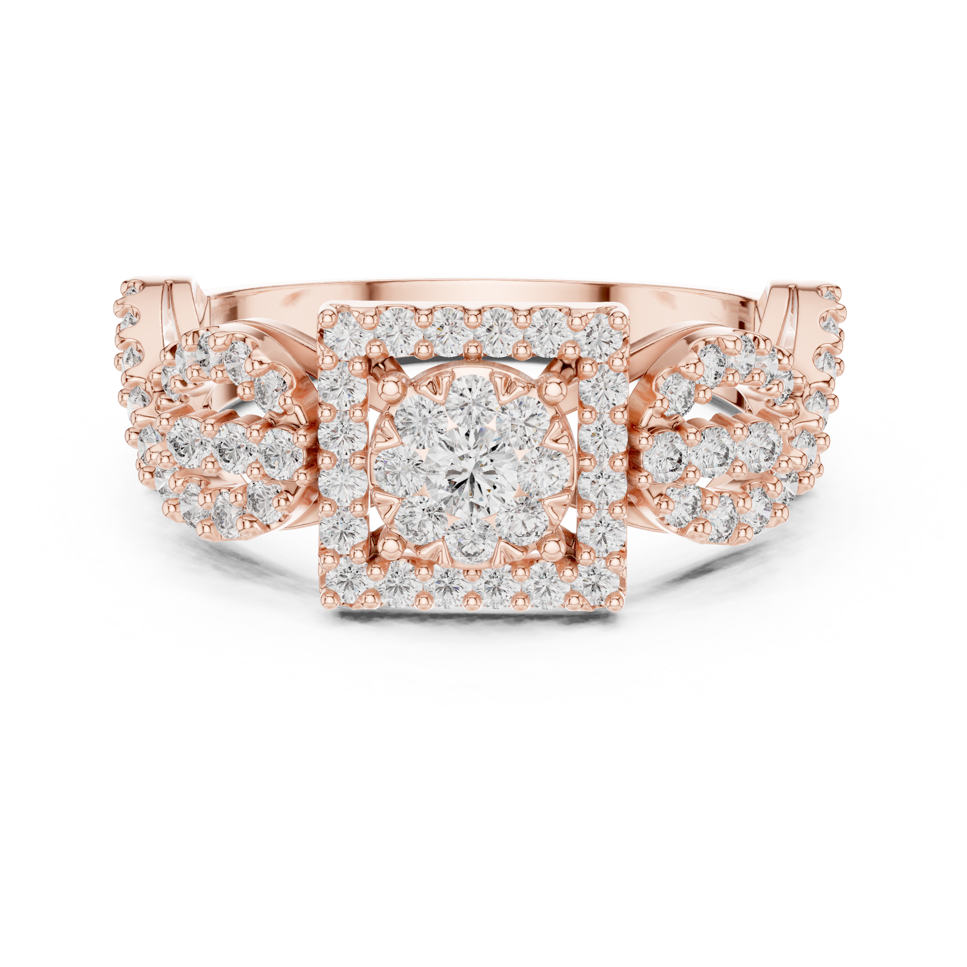 Mixed Shape Lab Grown Diamond Halo Ring