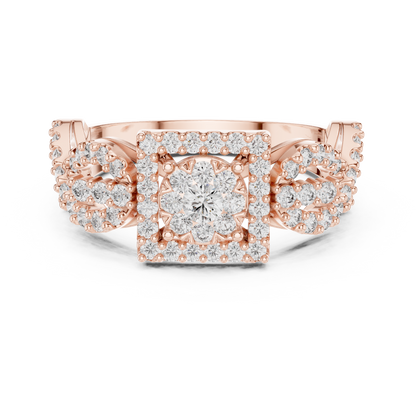 Mixed Shape Lab Grown Diamond Halo Ring