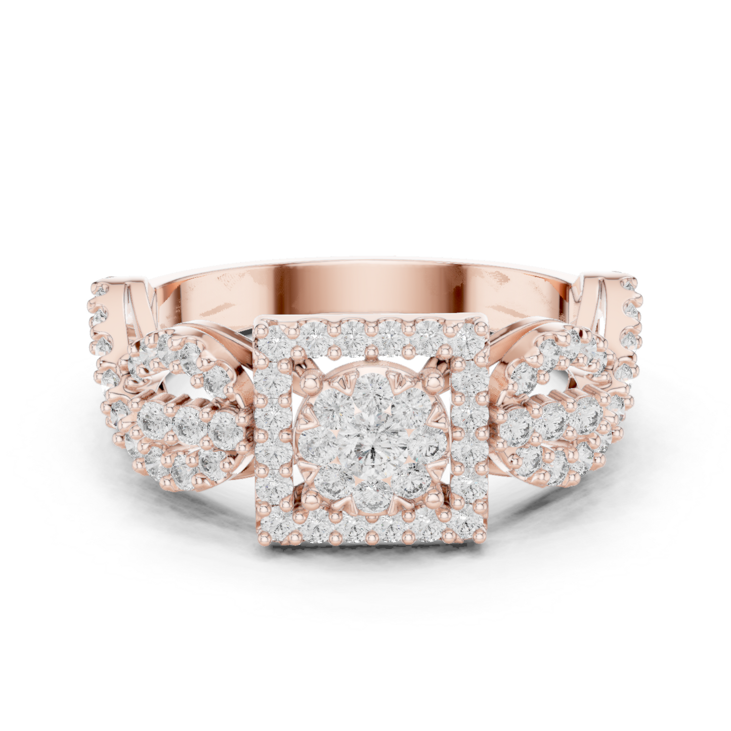 Mixed Shape Lab Grown Diamond Halo Ring