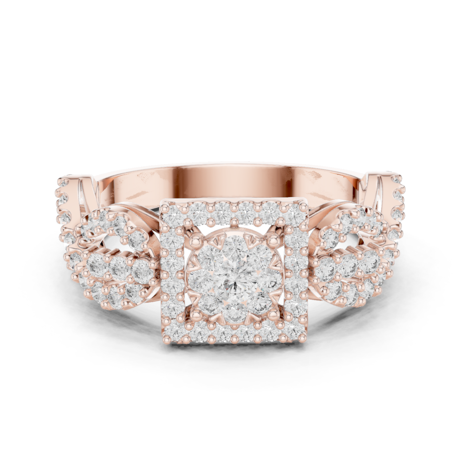 Mixed Shape Lab Grown Diamond Halo Ring