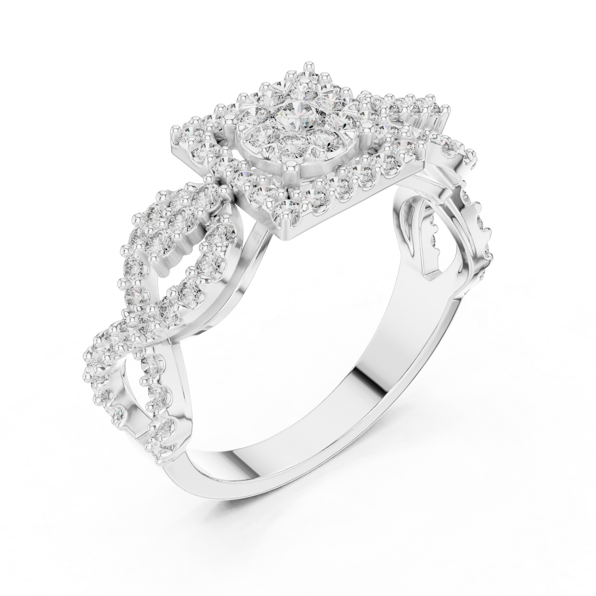Mixed Shape Lab Grown Diamond Halo Ring