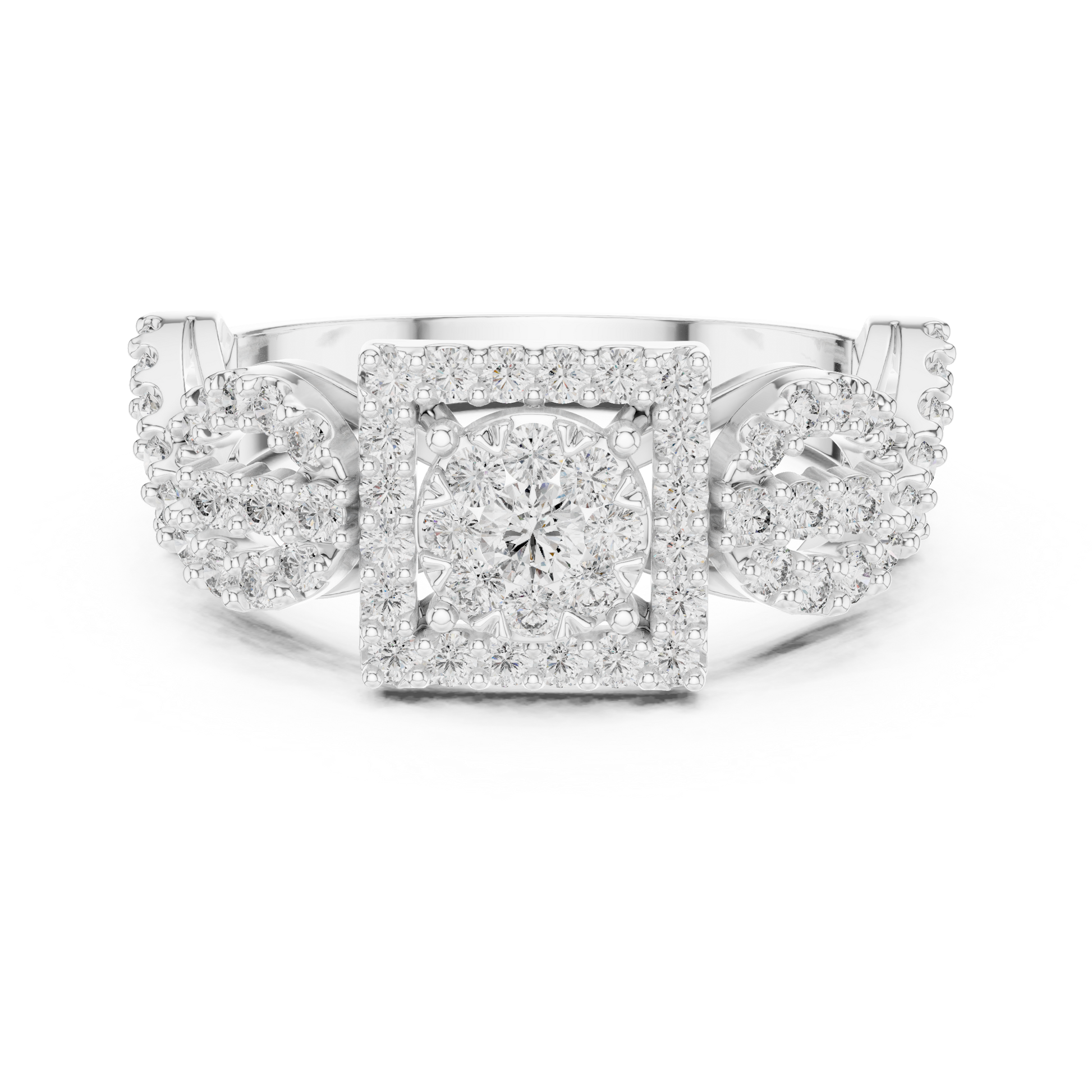 Mixed Shape Lab Grown Diamond Halo Ring