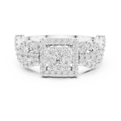 Mixed Shape Lab Grown Diamond Halo Ring
