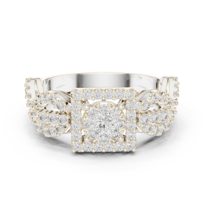 Mixed Shape Lab Grown Diamond Halo Ring