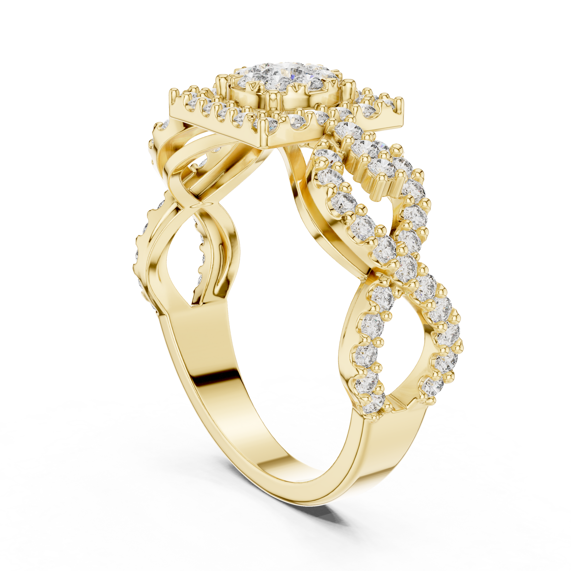 Mixed Shape Lab Grown Diamond Halo Ring
