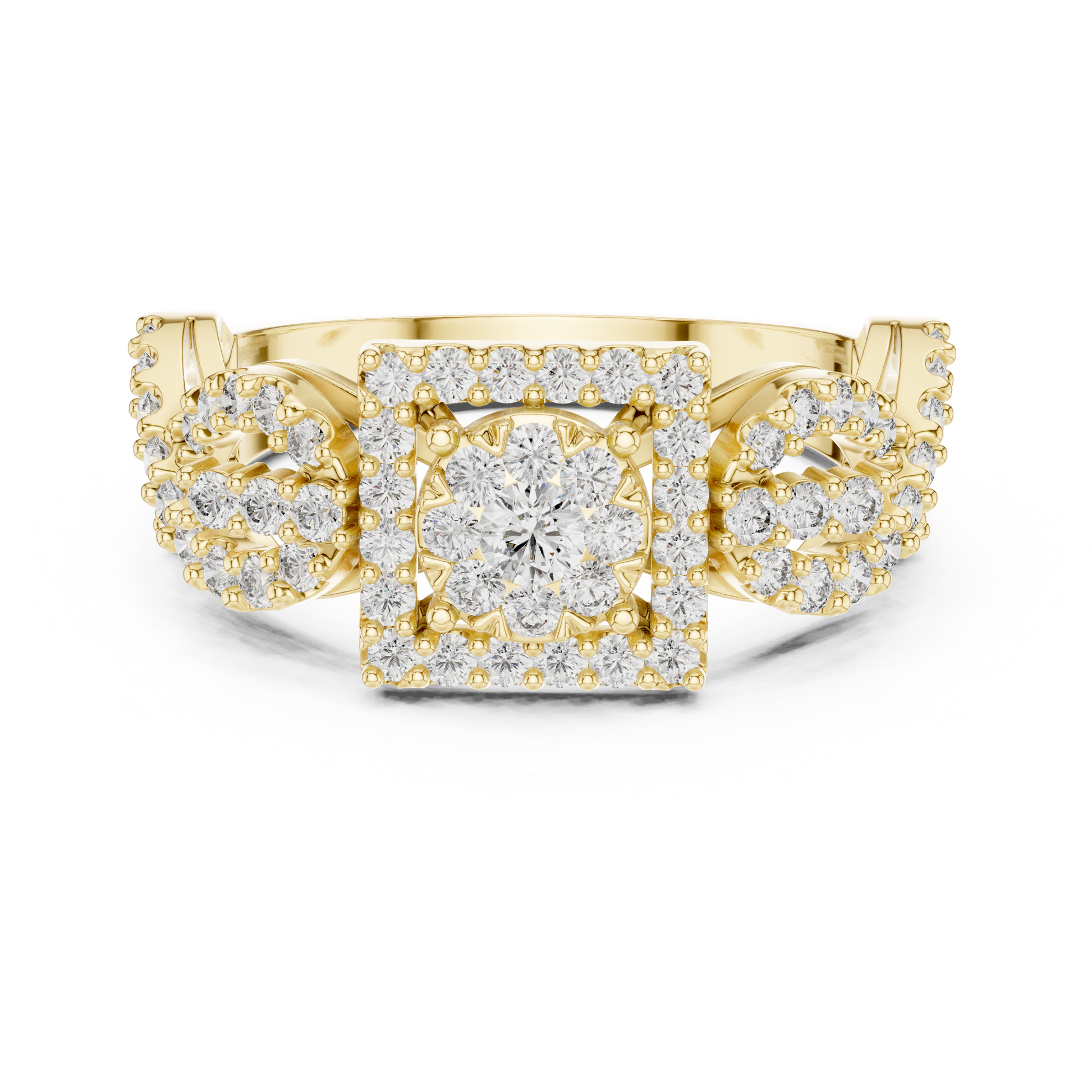 Mixed Shape Lab Grown Diamond Halo Ring