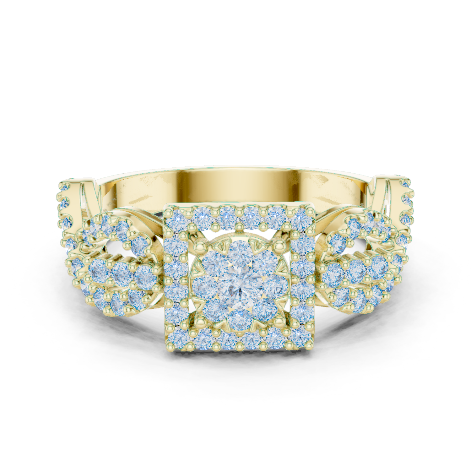 Mixed Shape Lab Grown Diamond Halo Ring