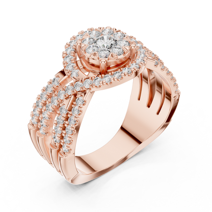 Round Halo Lab Grown Diamond Ring