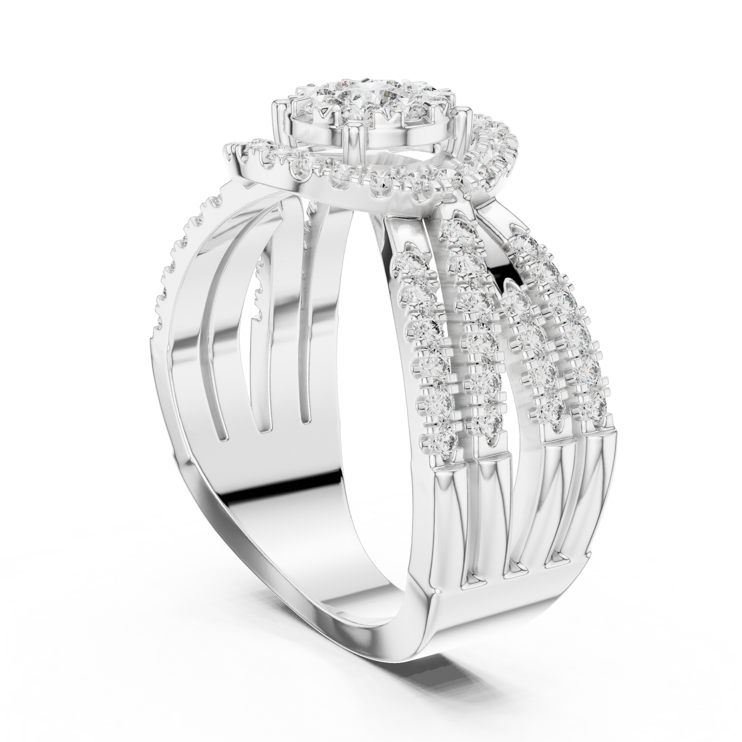 Round Halo Lab Grown Diamond Ring