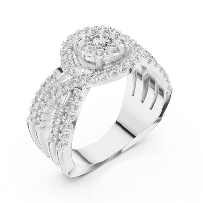 Round Halo Lab Grown Diamond Ring