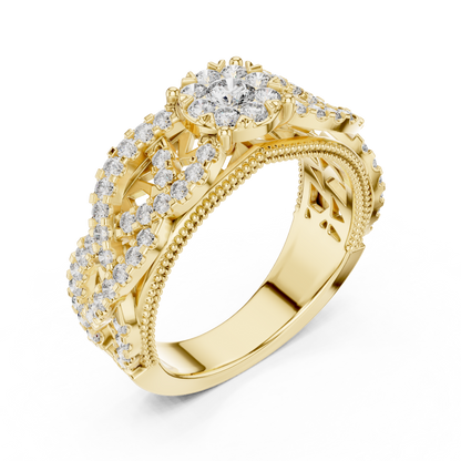 Round Halo Lab Grown Diamond Ring