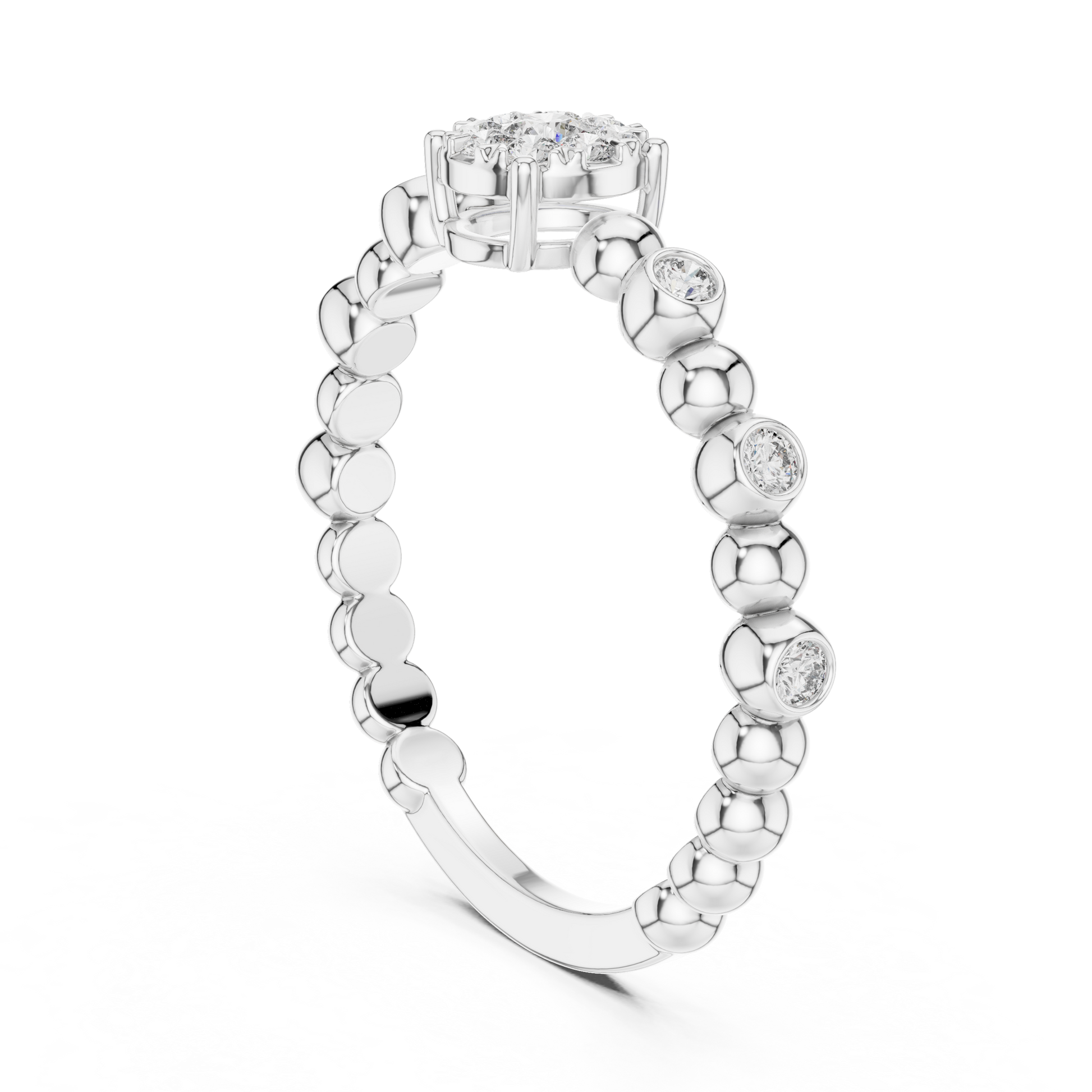 Mixed Shape Lab Grown Diamond Halo Ring