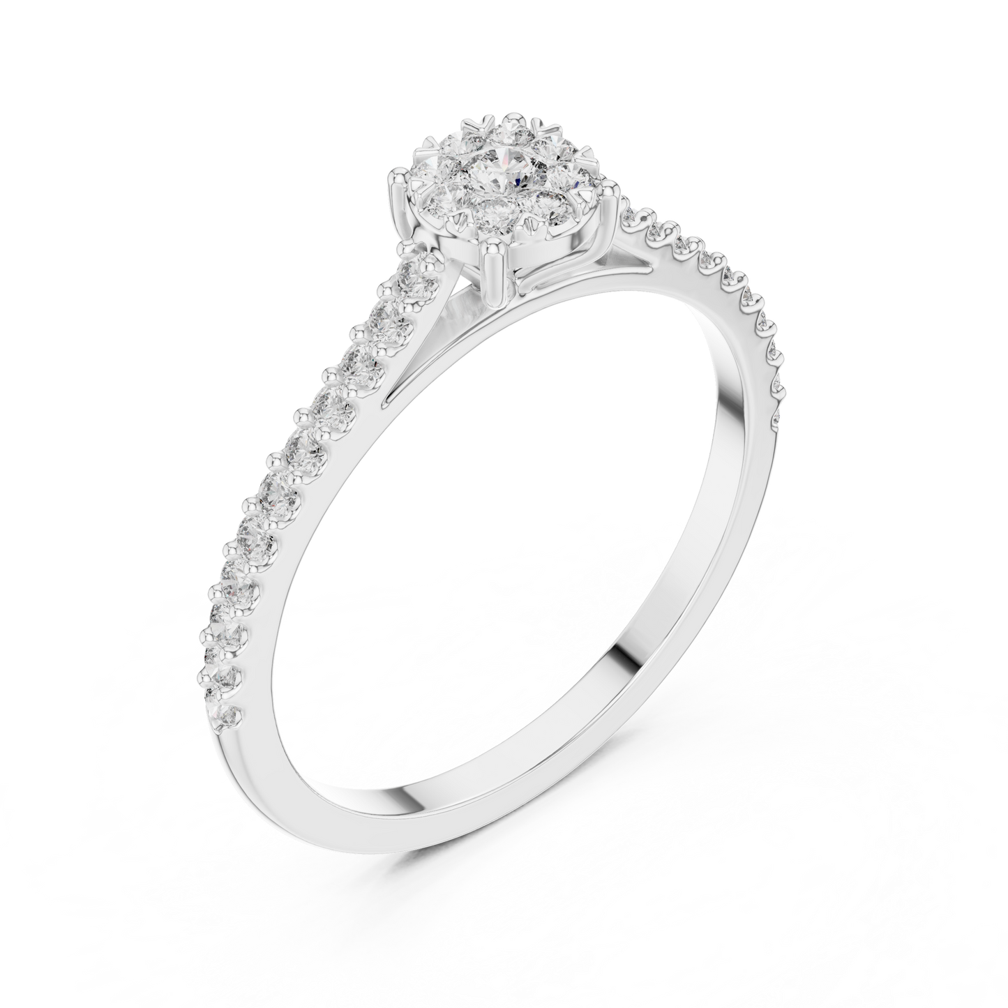 Round Halo Lab Grown Diamond Ring