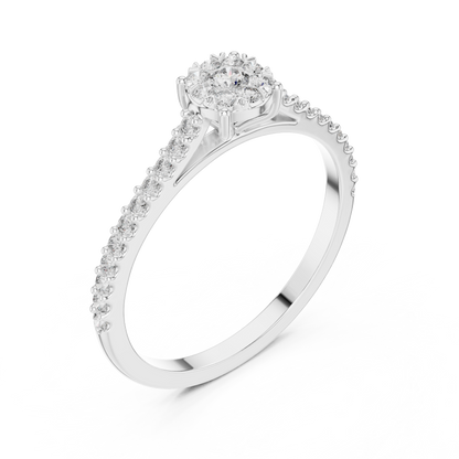 Round Halo Lab Grown Diamond Ring