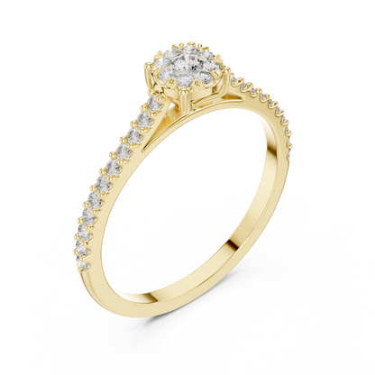 Round Halo Lab Grown Diamond Ring