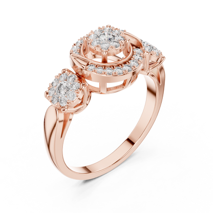 Round Three Stone Lab Grown Diamond Ring