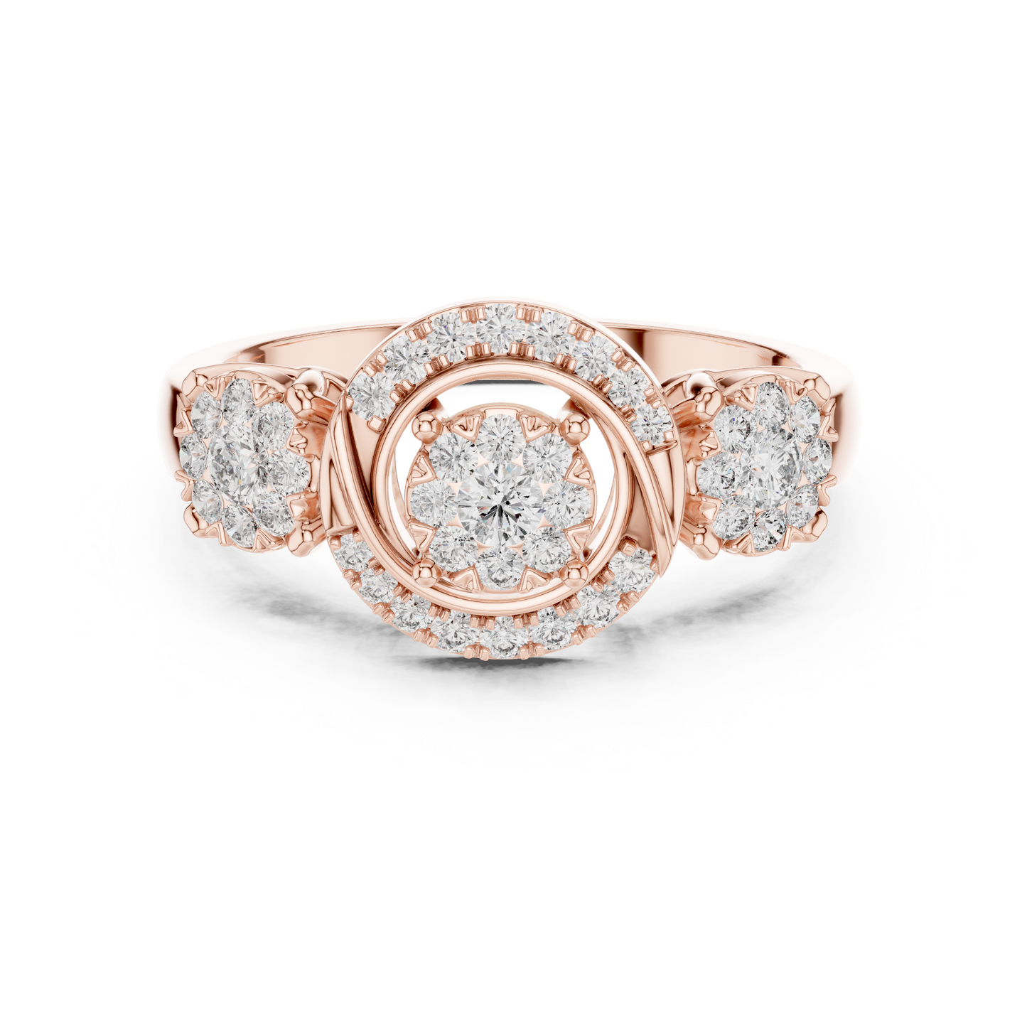 Round Three Stone Lab Grown Diamond Ring