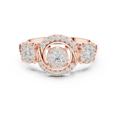 Round Three Stone Lab Grown Diamond Ring