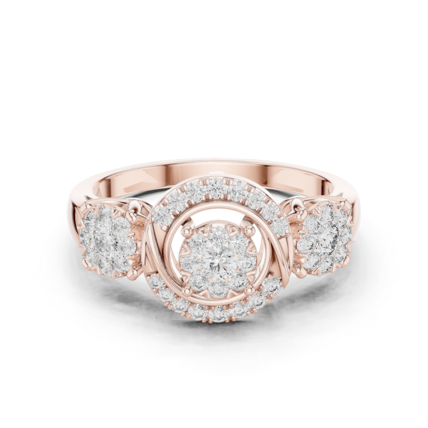 Round Three Stone Lab Grown Diamond Ring
