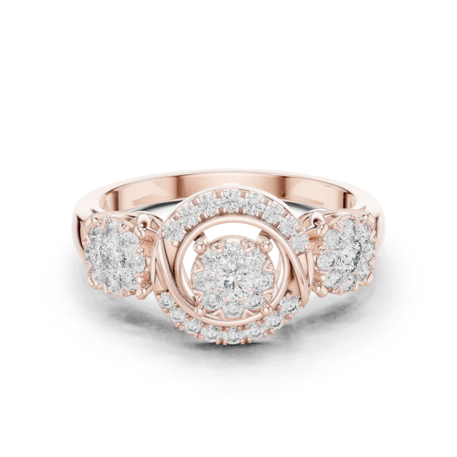 Round Three Stone Lab Grown Diamond Ring