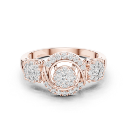 Round Three Stone Lab Grown Diamond Ring