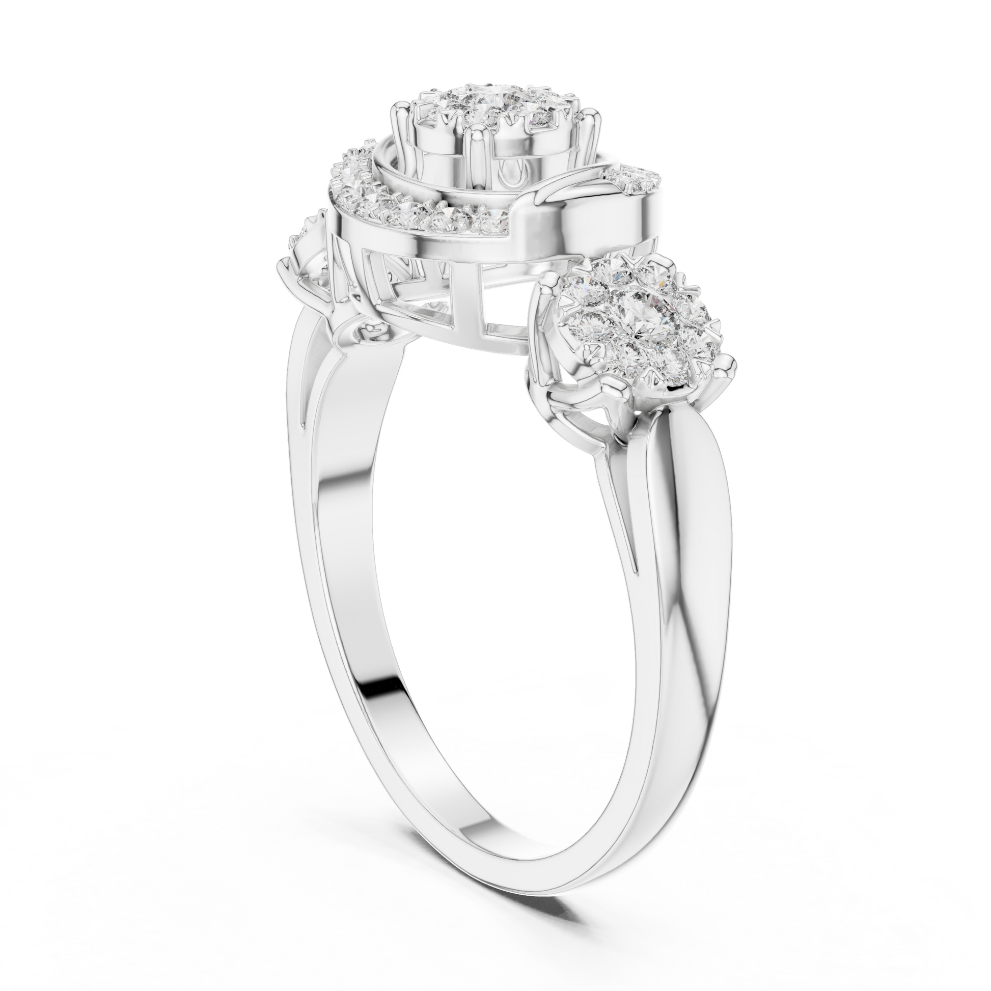 Round Three Stone Lab Grown Diamond Ring