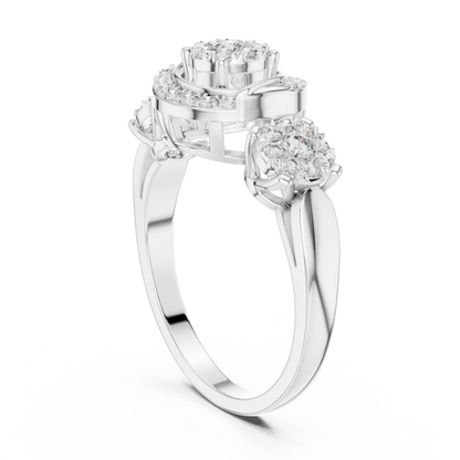 Round Three Stone Lab Grown Diamond Ring