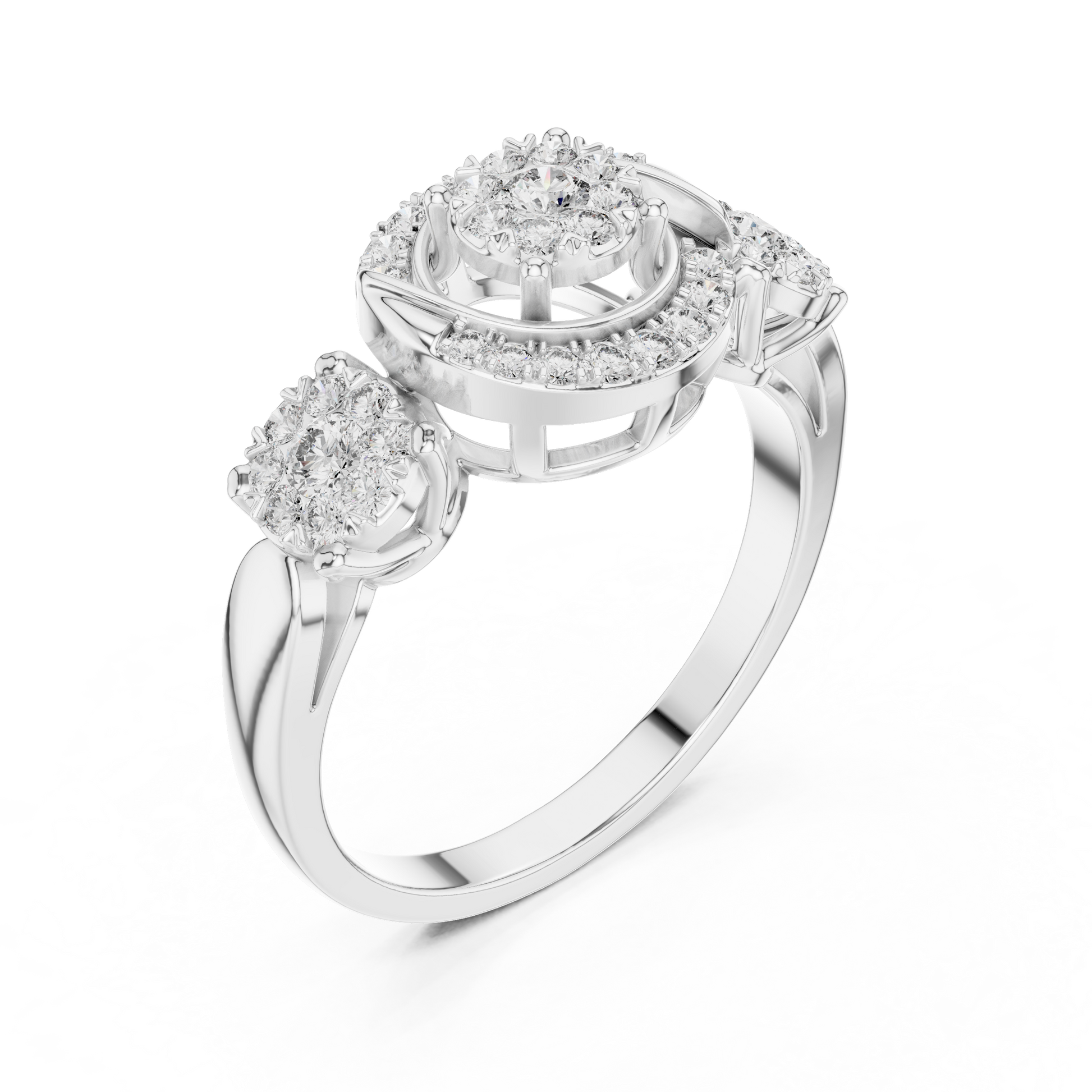 Round Three Stone Lab Grown Diamond Ring