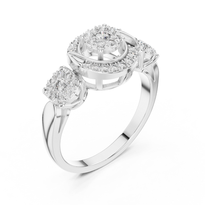 Round Three Stone Lab Grown Diamond Ring