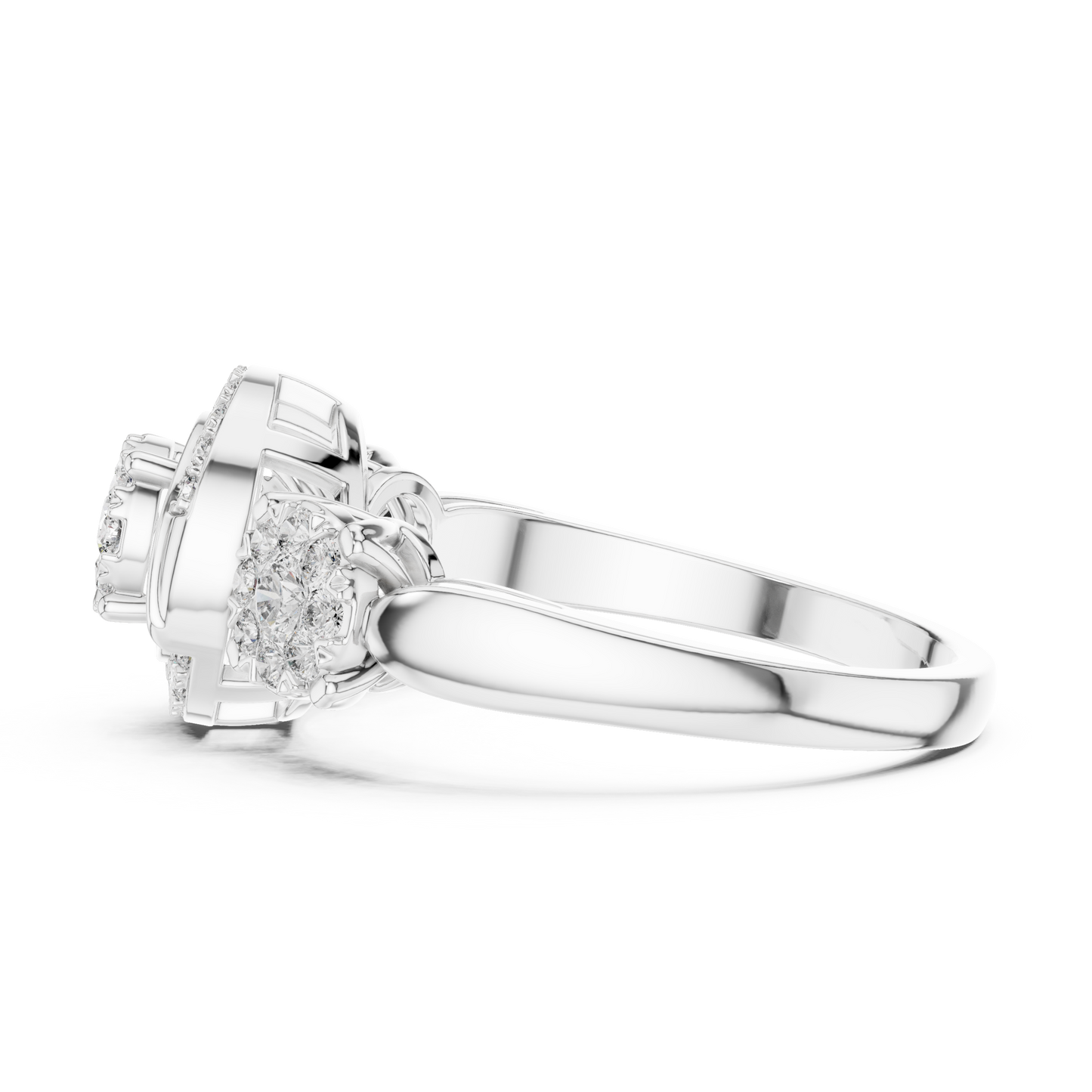 Round Three Stone Lab Grown Diamond Ring