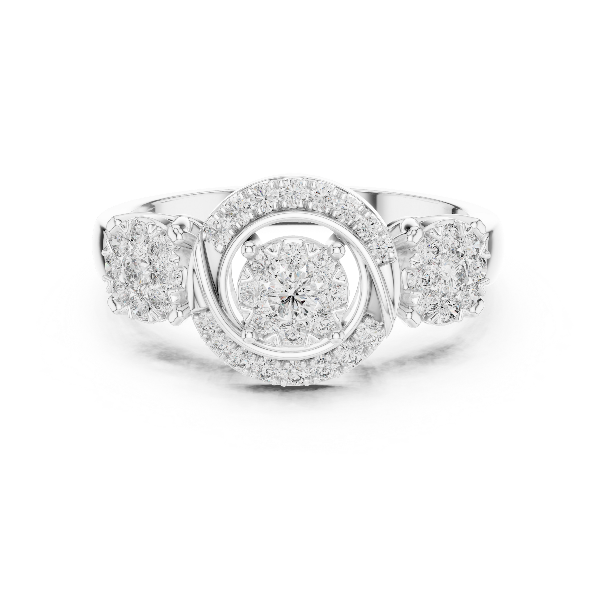 Round Three Stone Lab Grown Diamond Ring